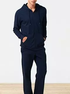 Теплая мужская толстовка на молнии синего цвета Blackspade b7305 Navy